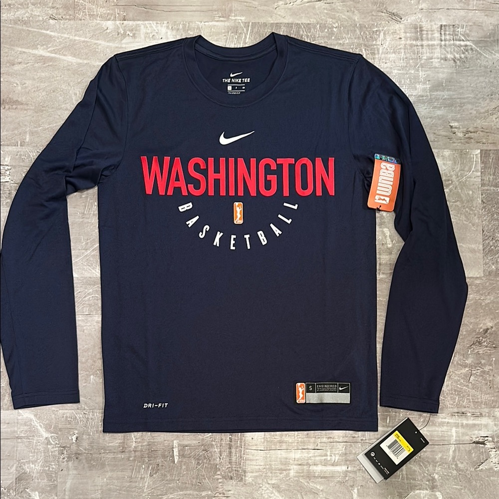 Nike Blue and Red Washington Basketball Long Sleeve Tee - Size S
